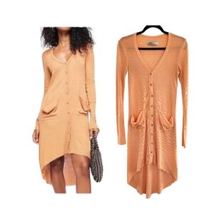 Free People Orange Cardigan Sweater